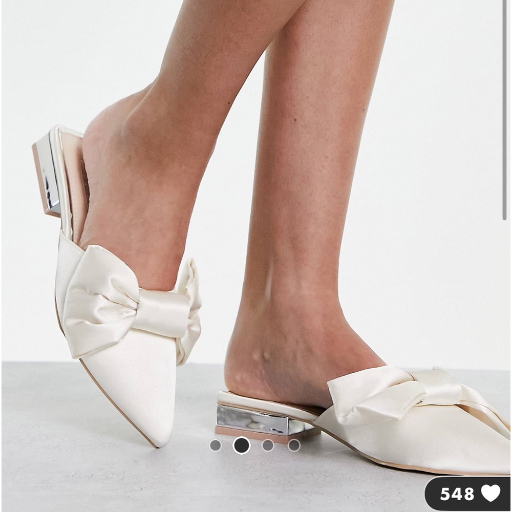 NEW ASOS Bridal Ivory Bow Flats